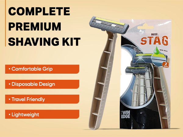 Mr. Stag TwinEdge Sweden Stainless Steel Blade Disposable Razors (Pack of 2) detail